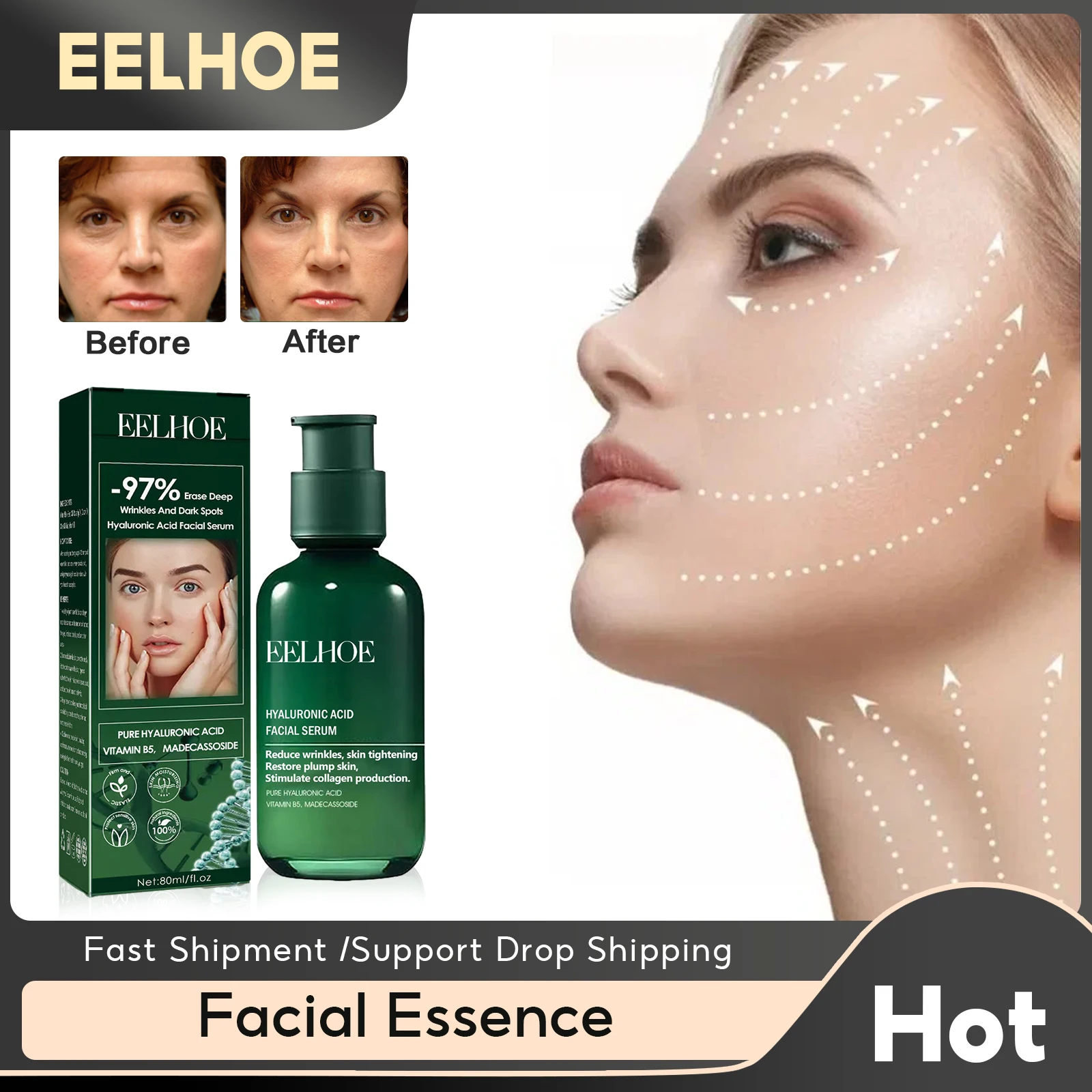

Deep Anti Wrinkle Serum For Face Reduce Fine Lines Lifting Firming Anti Aging Nourish Moisturizer Hyaluronic Acid Facial Essence