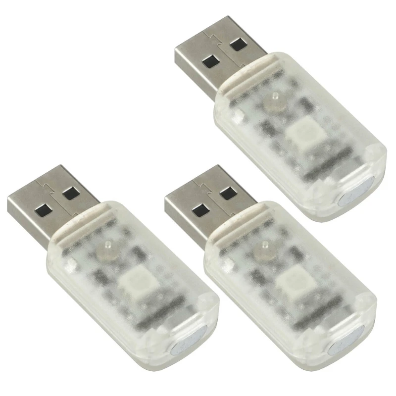 

5V Car LED Atmosphere Light Touch Sound Control Decorative Light USB Magic Stage Effect Light Cigarette Lighter