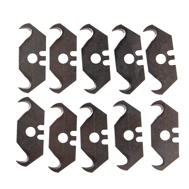 

10Pcs/Box Heavy Duty Steel Hook Blades Utility Spare Parts Pocket Pointed Blade Carpet Wallpaper Cutters Tool