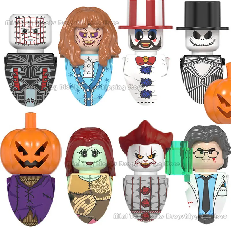 WM6102 Halloween Horror Movie Building Blocks sally the exorcist pennywise jack hellraiser pumpkin king mini Action toy Figures