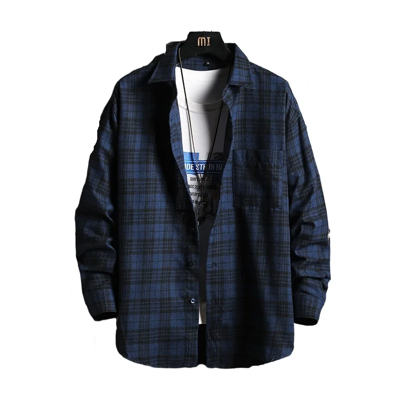 

Новая весенняя качественная повседневная мужская рубашка большого размера с длинным рукавом