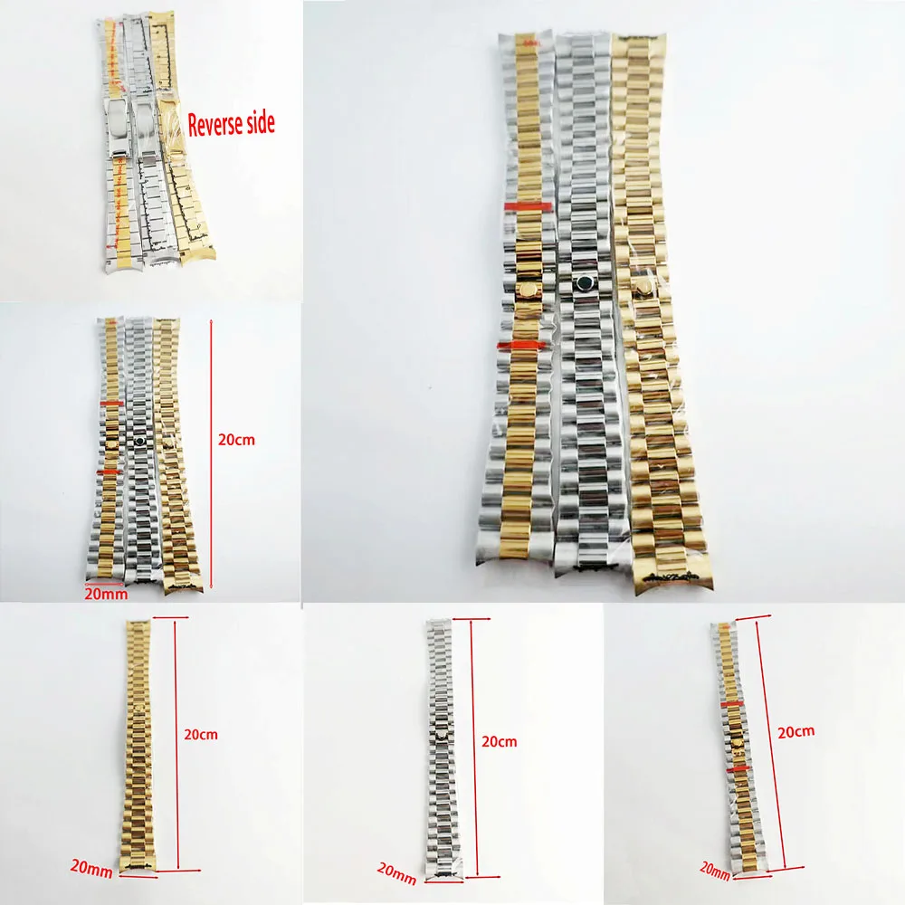 Мужской ремешок для часов длина 22 см диаметр горловины 20 мм из нержавеющей стали