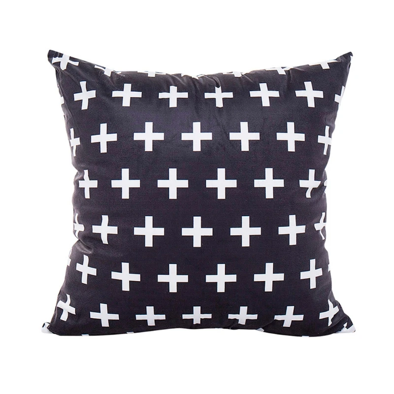 

Square Throw Pillow for CASE Geometric Pattern Cushion Cover Black And White Dec