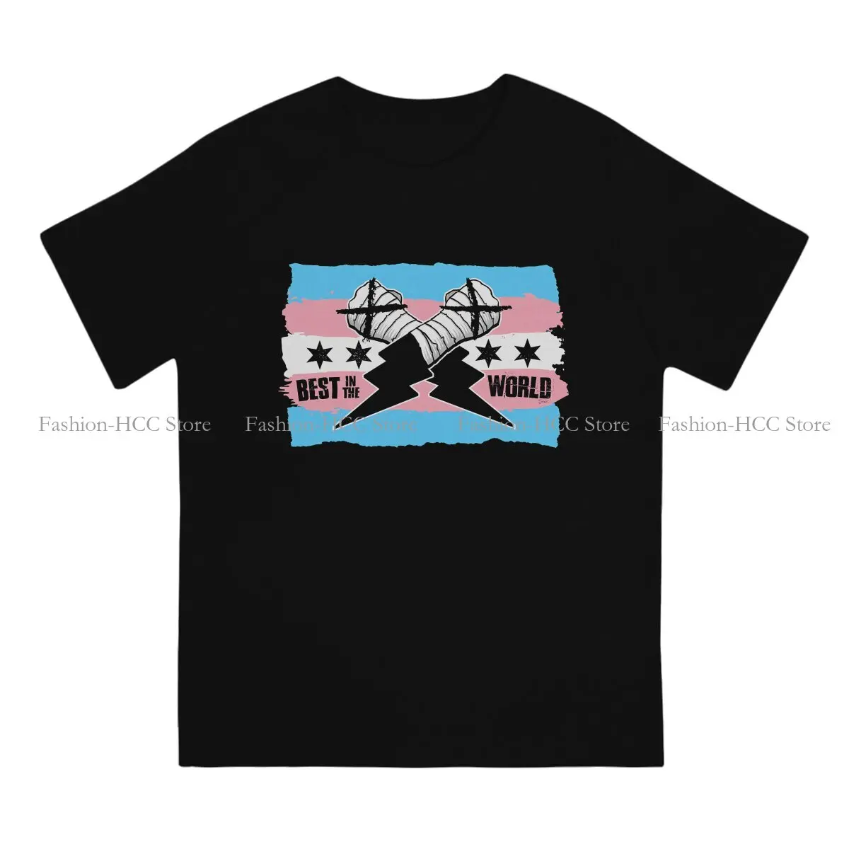 Футболка мужская с круглым вырезом модная тенниска из полиэстера в стиле панк