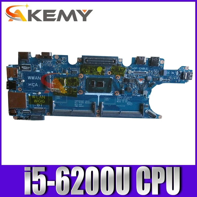 

Оригинальная материнская плата для ноутбука DELL Latitude E5270, материнская плата CN-021YM5 021YM5 LA-C621P SR2EY i5-6200U DDR3L