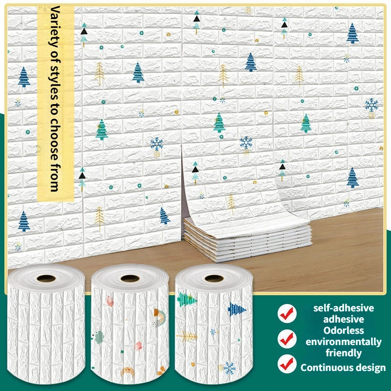 

3D Wall Imitation Brick Wall Sticker DIY Bedroom Decoration Self-adhesive Wallpaper Living Room Kitchen Children Room Wallpaper