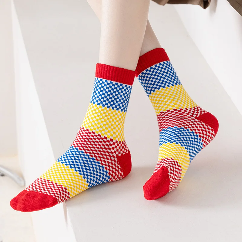 3 пары модные уличные носки средней длины повседневные и забавные цветные для пар