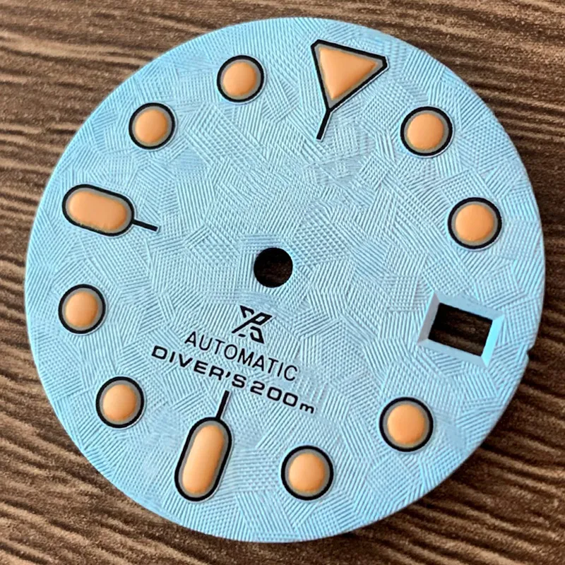 Watch Accessories Watch Dial 28.5MM Convex Scale Dial Green Luminous Suitable for NH35/36/4R/7S Movement