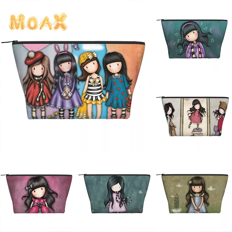 

Doll Cosmetic Bags for Women Travel Organizer Customized Makeup Cases High Quality Cute Cartoon Girl Ladies Storage Toiletry Bag