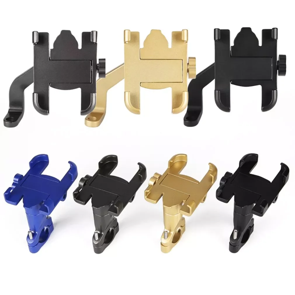 

Aluminum Alloy Fixed Mobile Phone Holder GPS Adjustable Width Suitable For Motorcycles Rearview Mirror Type