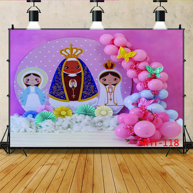 

Personalized Decoration With Colorful Balloon Arch Snowman Background Newborn Baby Birthday Photography Backdrops FSS-108