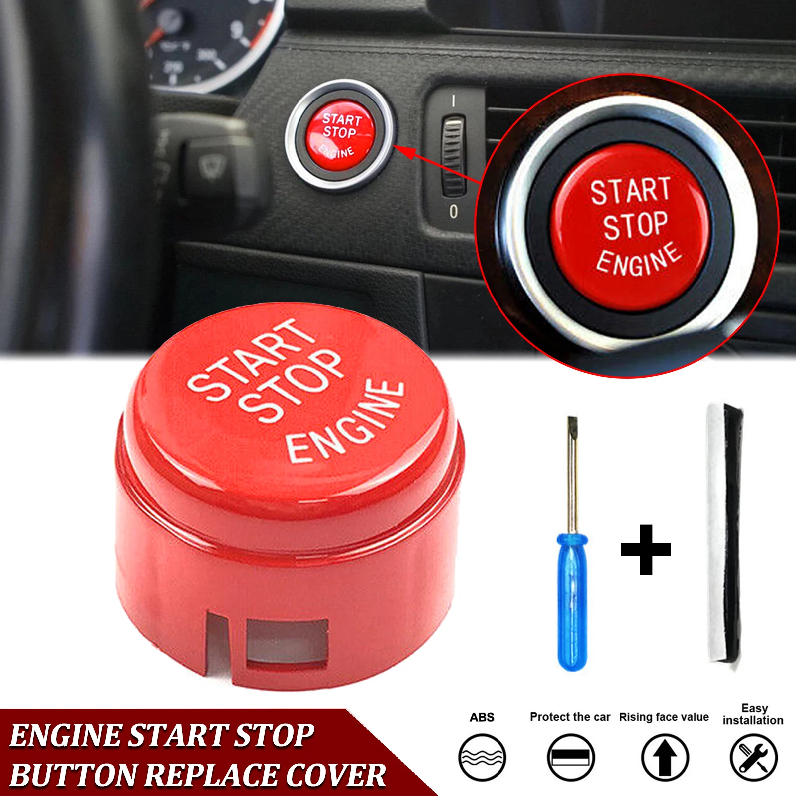 

Start Stop Button Engine Switch Cap Cover For BMW X1 X2 X3 X4 X5 X6 1 2 3 4 5 6 7 Series F20 F30 F10 W/O Auto Start-Stop (Red)