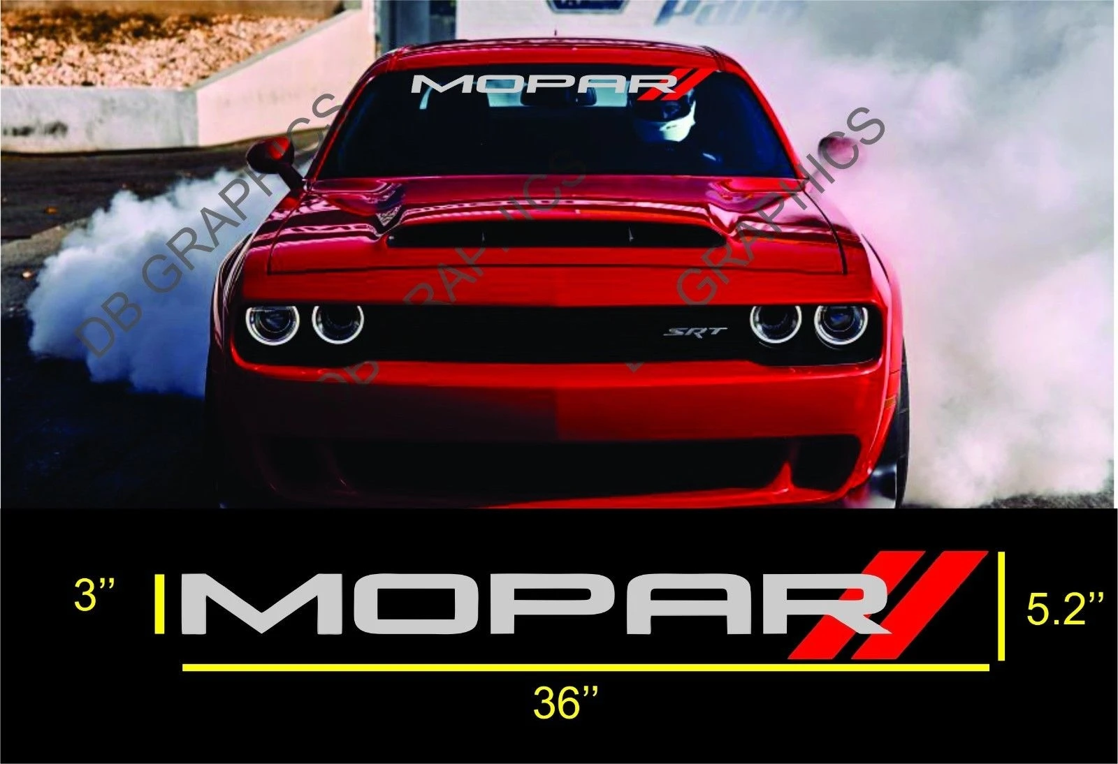 

For MOPAR DODGE Vehicle Windshield Sticker Logo Vinyl Decals
