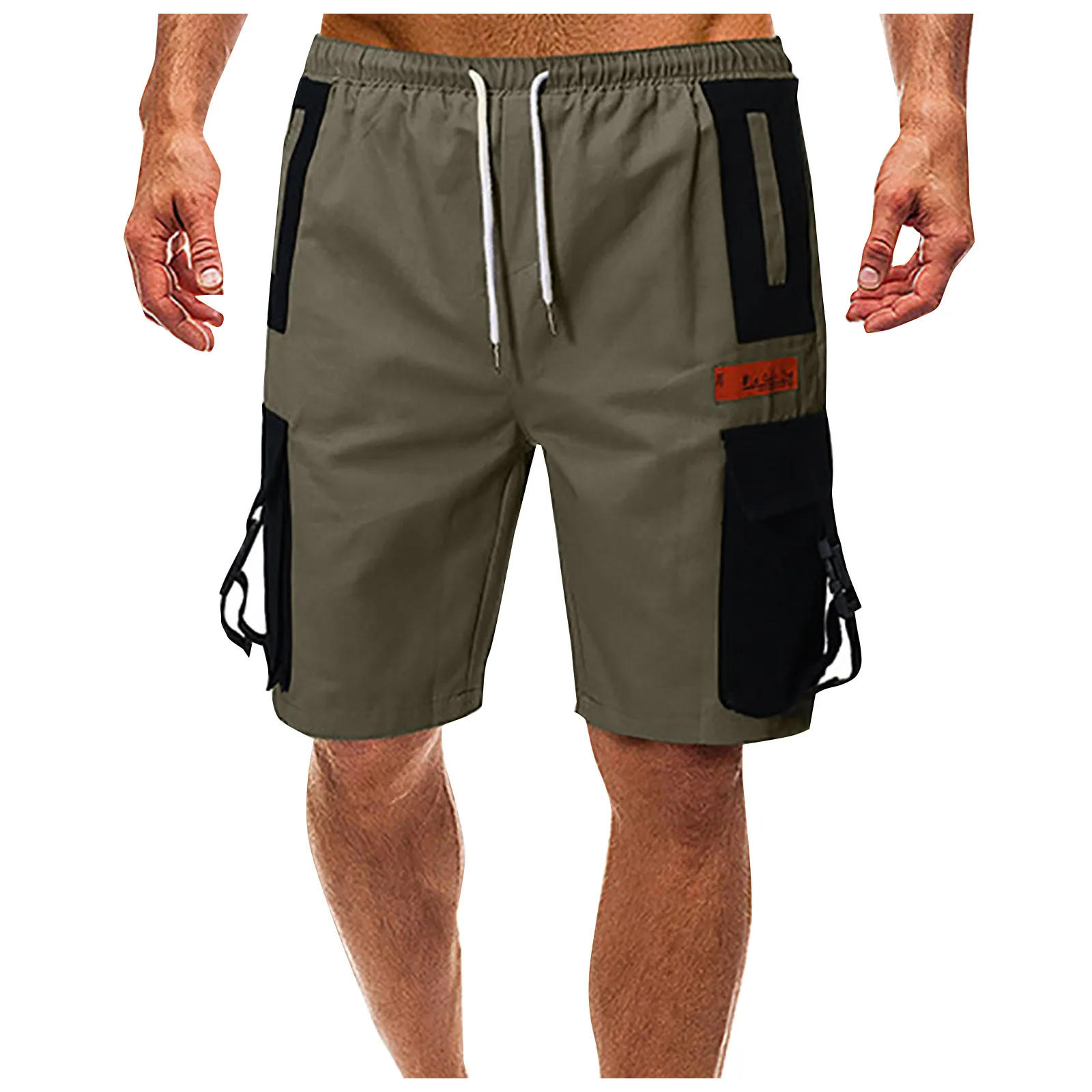 

2022 Men's Shorts Cargo Shorts Cool Summer Solid Color Multi Pockets Jogger Loose Drawstring Shorts Plus Size Male Short Trouser