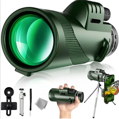 80*100 Монокуляр Spyglass с телескопическим кронштейном с держателем смартфона Outsoor для путешествий охоты кемпинга телескопический