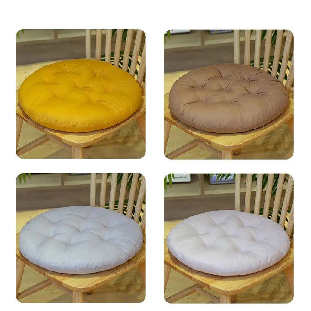 

Solid Color Bandage Thicken Dining Chair Cushion Round Cushion Pad Cushion Chair