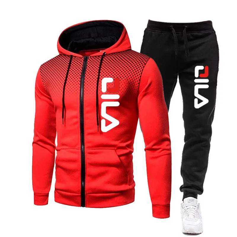 2022 New Men's SportswearTwo Piece Set Warm Jackets and Pants Zipper Coats Suits Outdoor Hoodies Sports Suits Jogging Suits