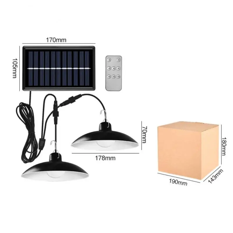 Outdoor Solar Pendant Lights Street Lights Remote Control Waterproof Solar Shed Light For Courtyard Garden Porch Corridor Lamp images - 6