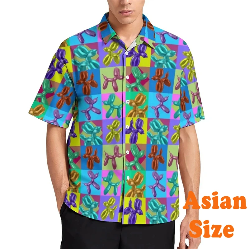 Рубашка с воздушным шаром для собак мужская одежда красочный дизайн