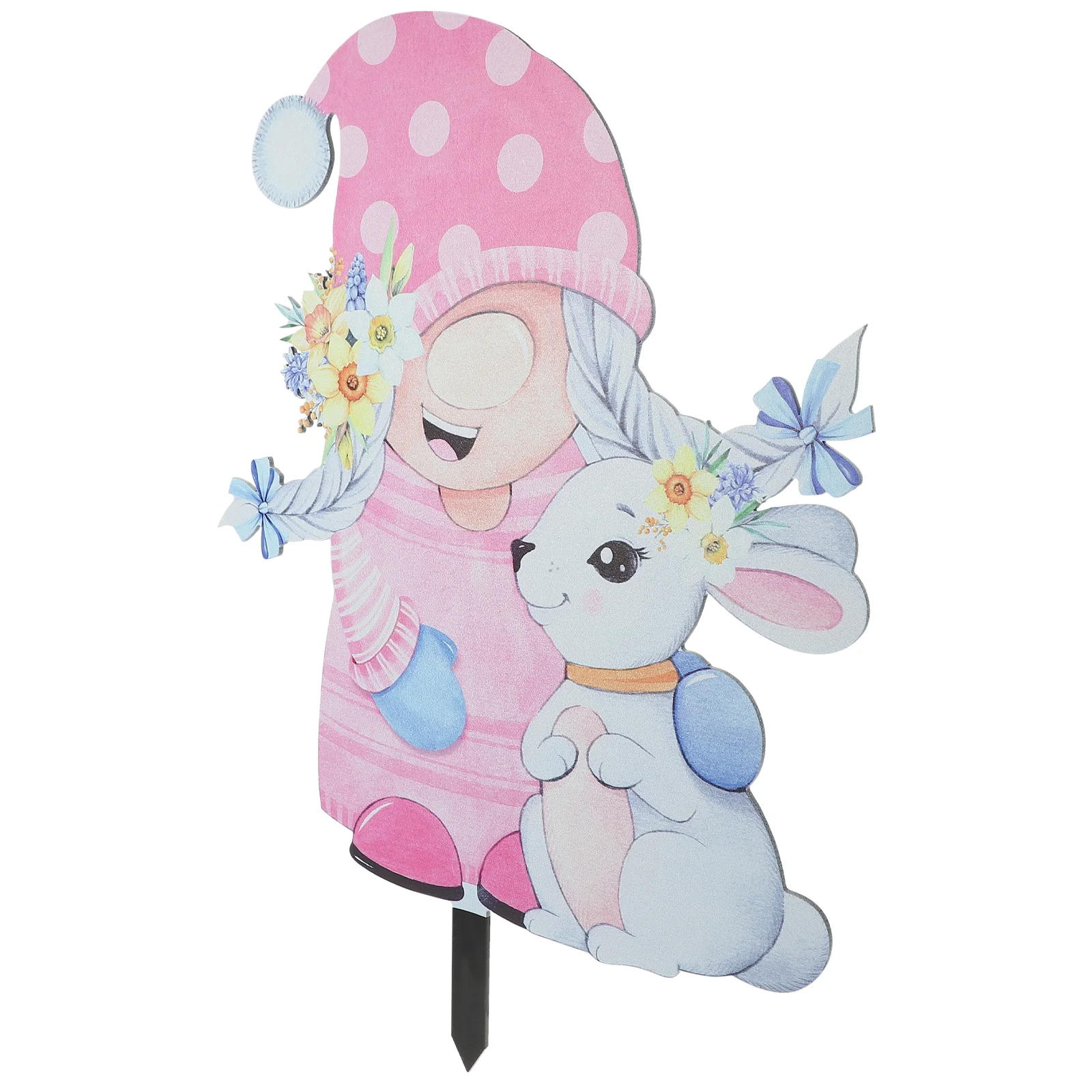 

Easter Stake Sign Yard Gnome Decoration Lawn Garden Outdoor Decor Party Signs Bunny Dwarf Patio Supplies Backyard Happy Gnomes