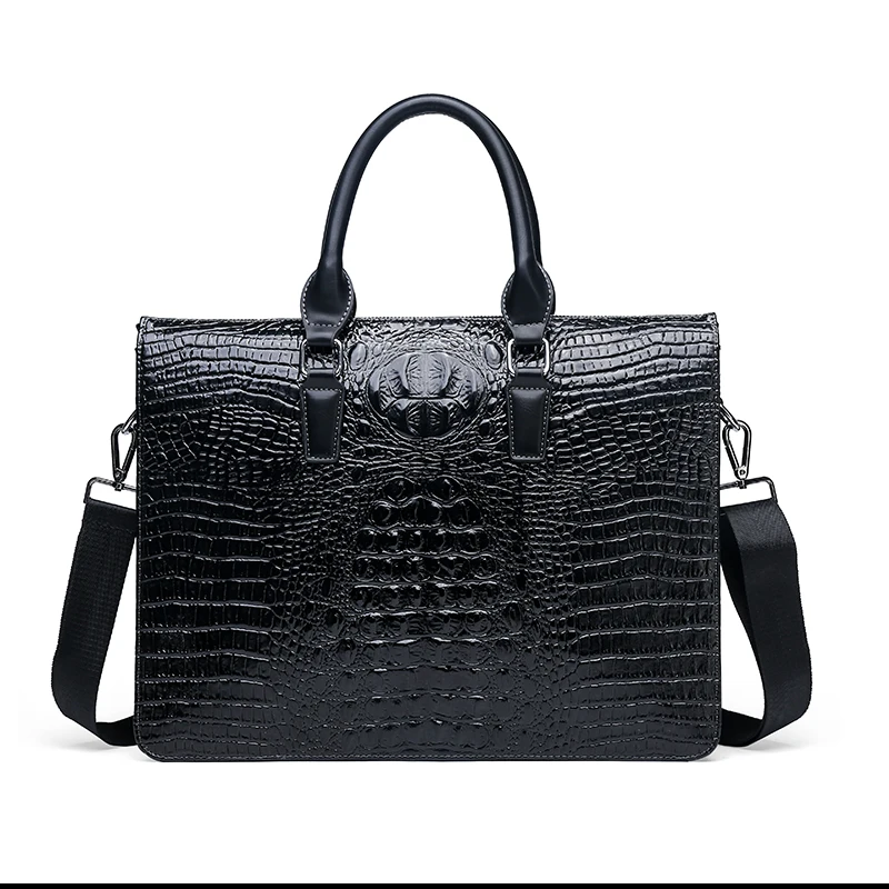 Men's Bags Shoulder Handbags Crocodile Pattern Hand File Bags Business Briefcases Business Bags Men's Work Bags 14 Computer Bag
