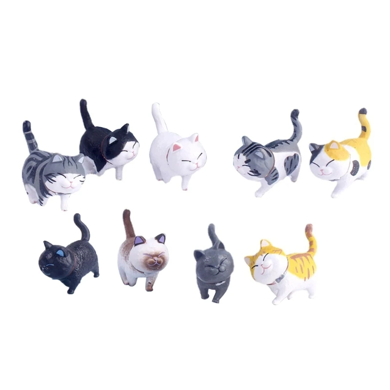 

Cute Mini PVC Animal Miniatures Cat Figurines Toy Micro Landscape Ornaments Garden Statue Home Decorations Crafts