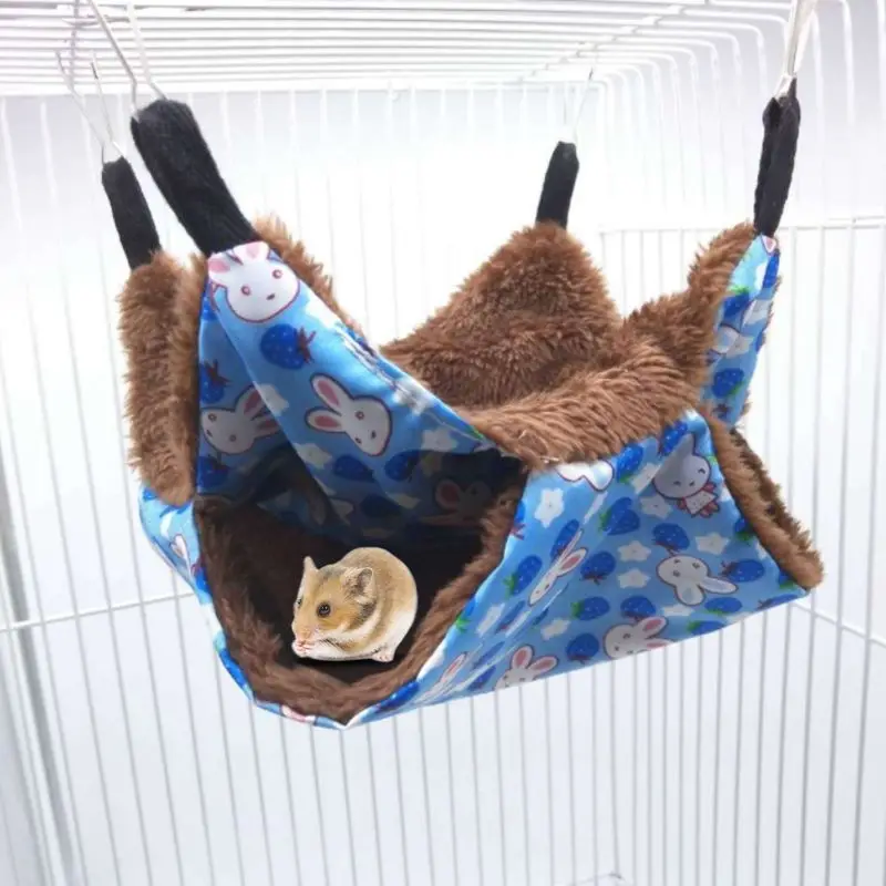 

Гамак для домашних животных двухслойный плюшевый флисовый мягкий зимний теплый подвесной гнездо спальная кровать для маленьких домашних ж...