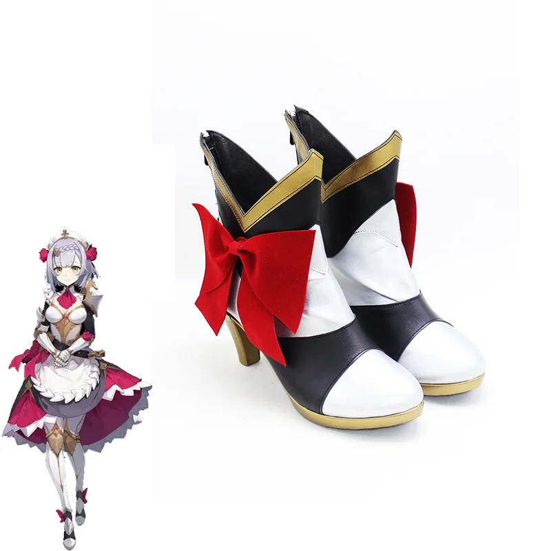 

Genshin Impact Noelle Cosplay Shoes Game Genshin Impact Noelle Cosplay Shoes Women Boots Shoes High Boots Heels With Bow