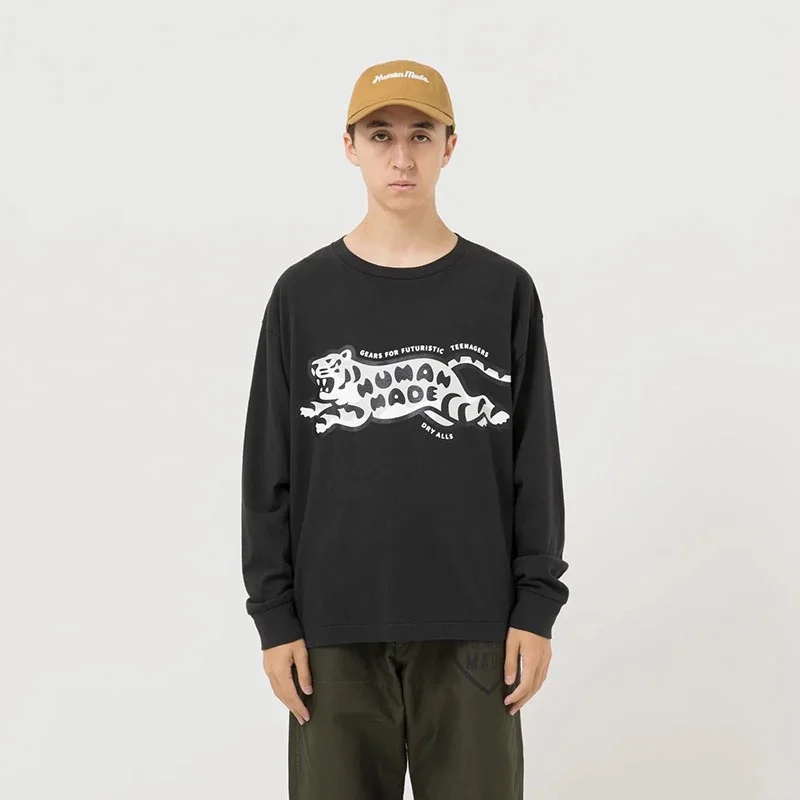 

Interest 23AW HUMAN MADE T-SHIRT TIGER RABBIT Printing Long Sleeved T-shirts For Men Women