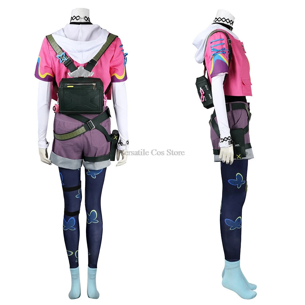 Фэнтези Бабочка гвоздики кольца Косплей рюкзак костюм игра валорант пальто