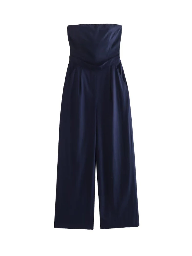 

Kumsvag 2023 Women Summer Strapless Jumpsuit Rompers Fashion Solid Off shoulder Female Elegant Street Overalls Clothing