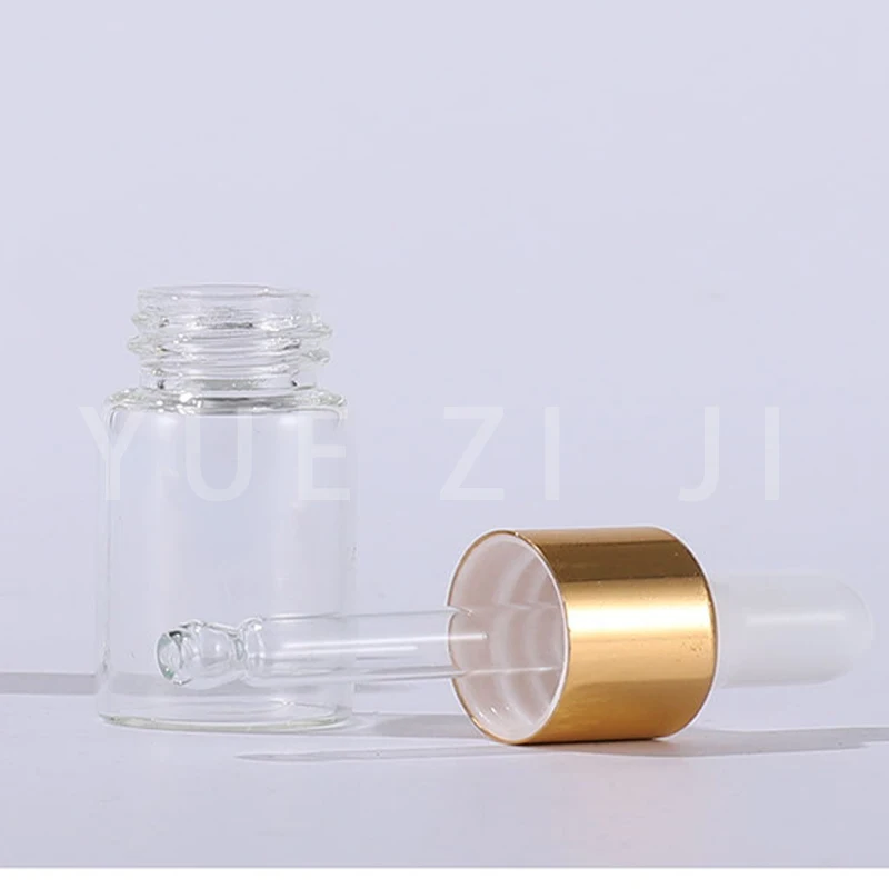 

50pcs Empty Golden Lid Glass Dropper Bottle with Pipette Refillable Essential Oils Travel Bottle Container 1ML/2ML/3ML/5ML