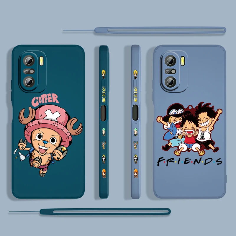 

Hot Anime OnePiece Luffy For Xiaomi Redmi K50 Gaming 10X 9 9A 9T 9AT 8 8A 7 6A 5A 4X Pro 4G 5G Liquid Left Rope Phone Case Cover