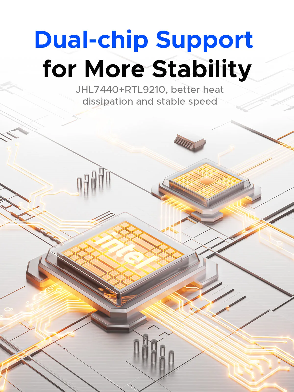 Корпус SSD ORICO M.2 NVMe с пропускной способностью 40 Гбит/с и вентилятором для контроля