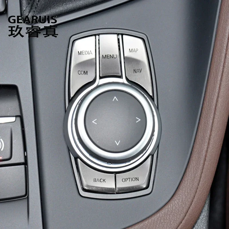 Фото Для BMW X1 F48 X2 F39 2020-2022 Автомобильная мультимедийная ручка, кнопка меню, крышка переключателя, наклейка, декоративная отделка, авто аксессуары для интерьера №1