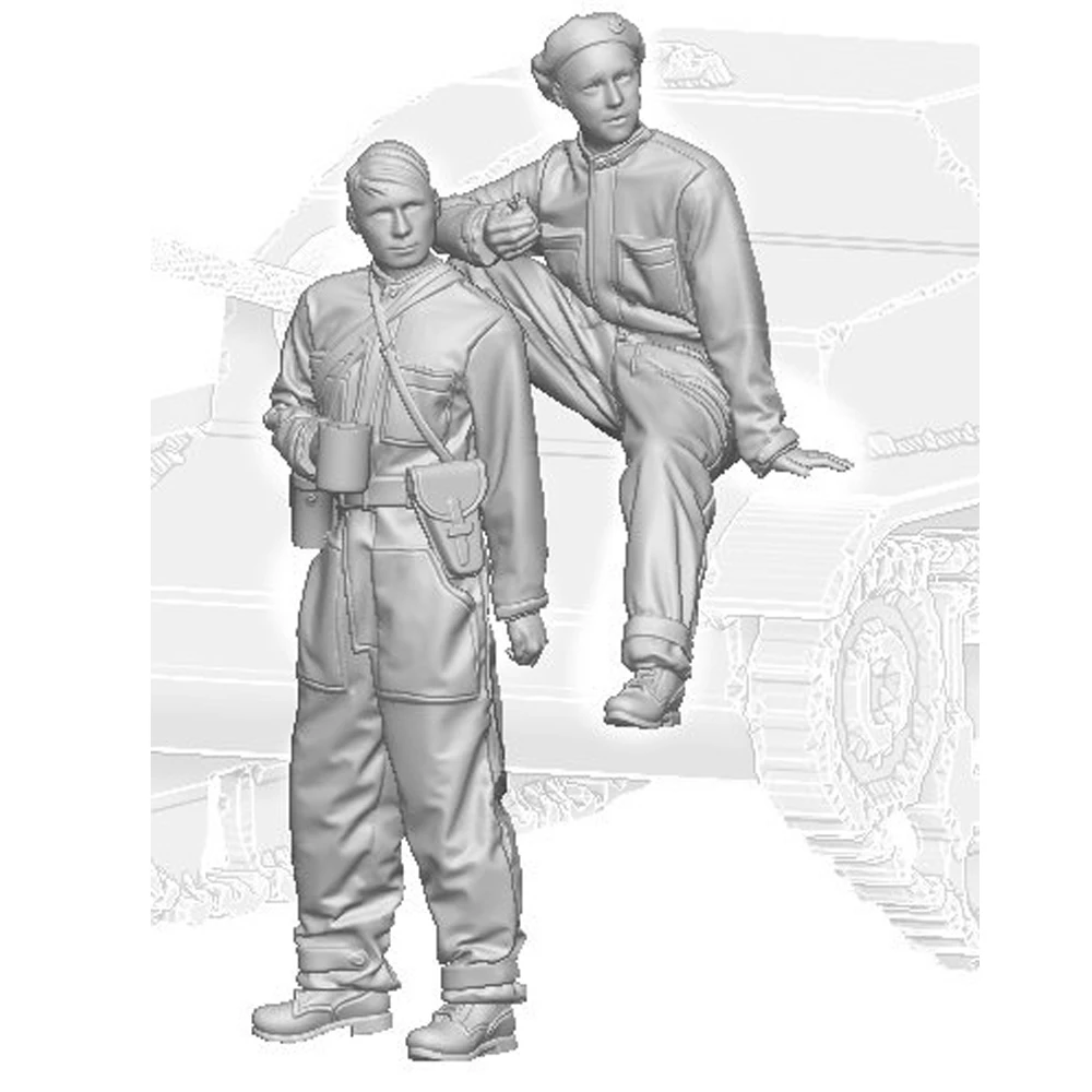 1/35 Soldiers crew resting, Resin Model figure soldier, Military themes ...