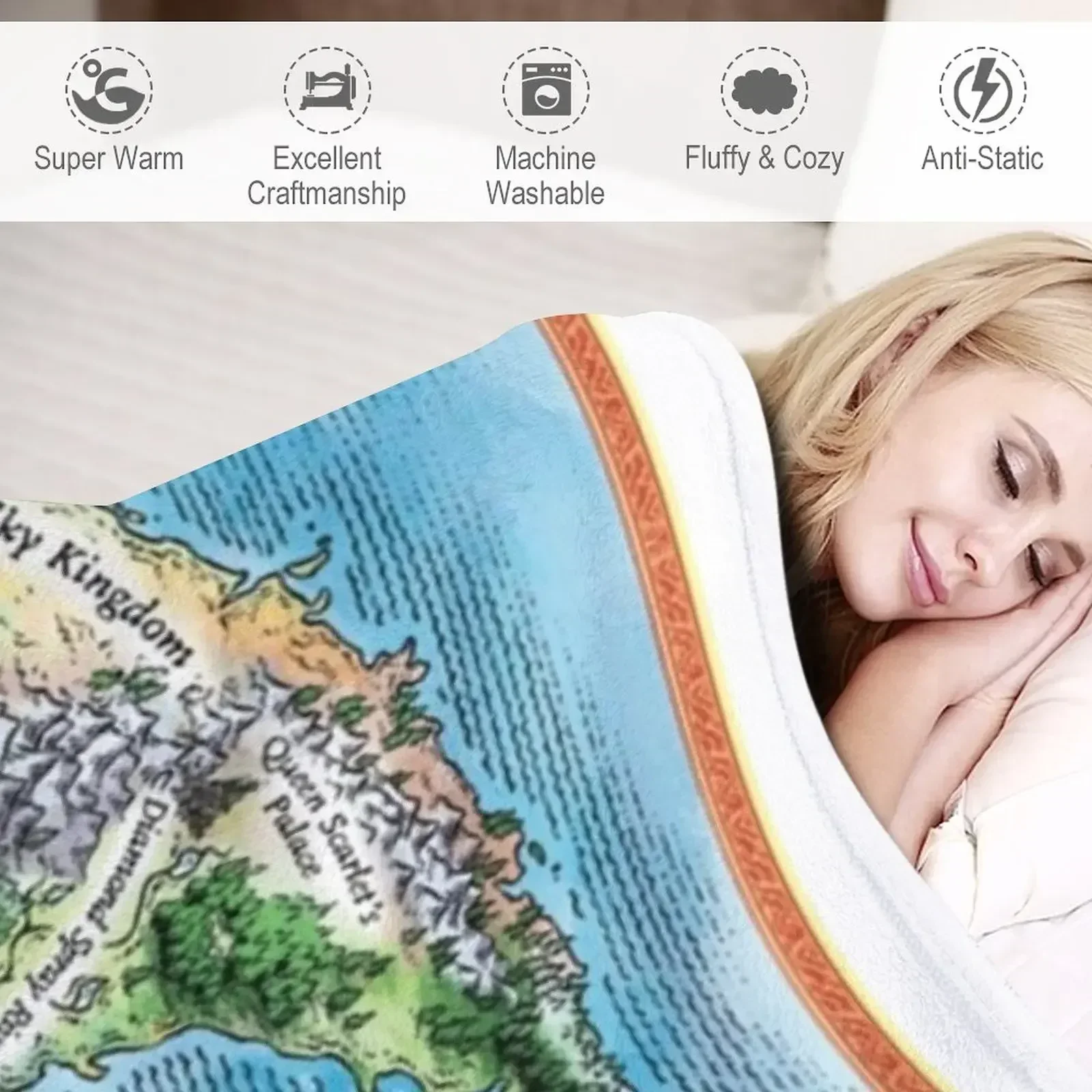 Одеяло с картами WOF декоративное одеяло для кемпинга младенцев красивые одеяла