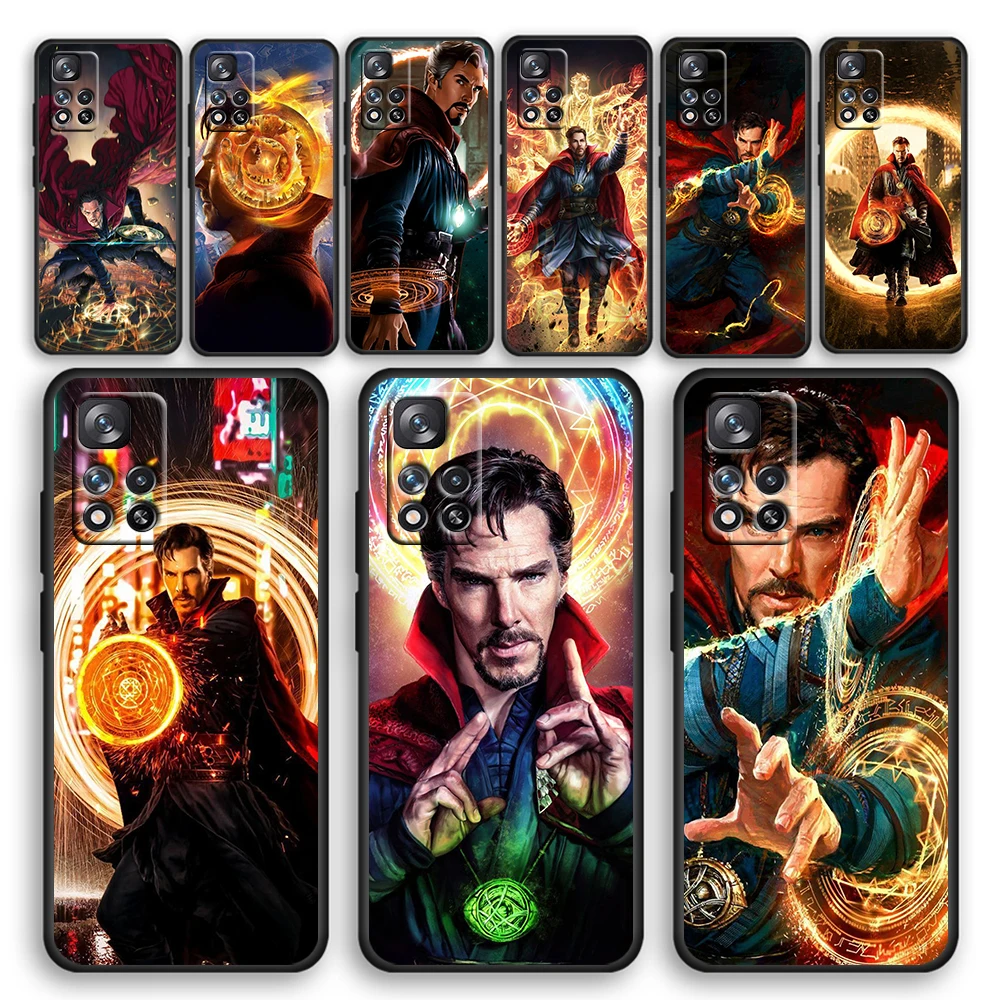 

Doctor Strange Marvel hero Soft Black Phone Case For Xiaomi Redmi Note 11 11T 10 Pro 10S 9 9S 9T 8 8T 7 4G 5G Cover Shell