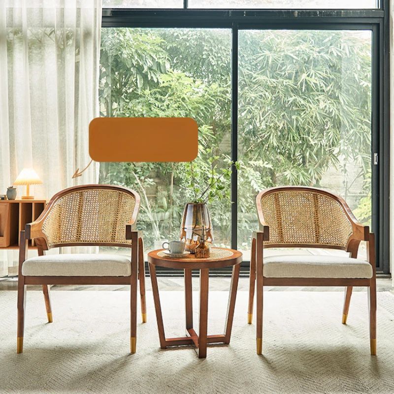 

Скандинавский стиль, роскошные обеденные стулья из твердой древесины, современное обеденное кресло из ротанга, дизайнерская спинка для отдыха, стулья, мебель WK