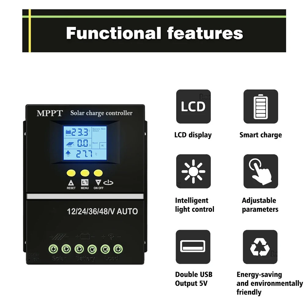 100A MPPT 80A 60A контроллер заряда солнечной батареи 12 В 24 36 48 солнечная панель