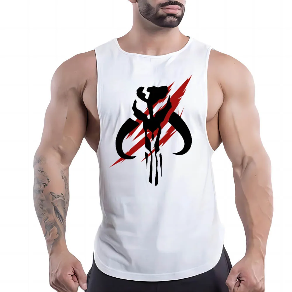 

Повседневный спортивный мужской жилет Four Seasons с круглым вырезом, модная простая дышащая футболка без рукавов с американской надписью и 2d принтом