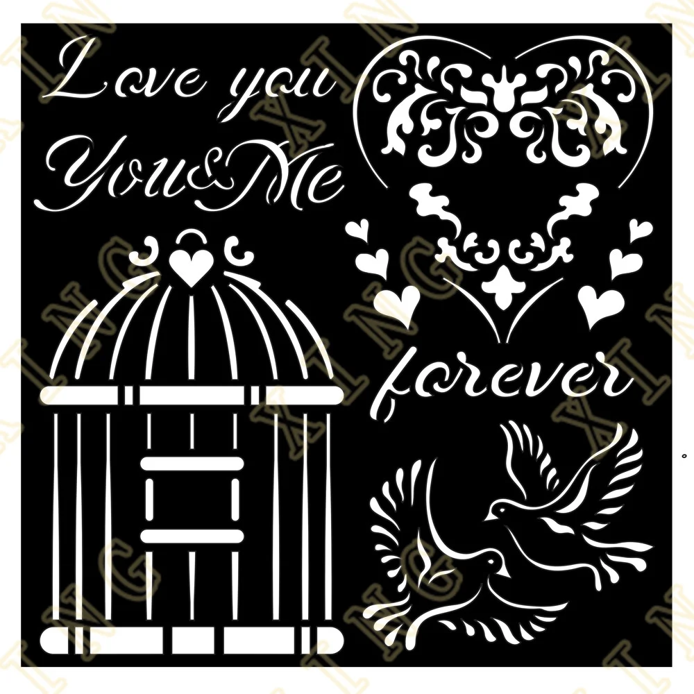 

2022 New Arrival You and Me Love Me Layering Stencils Painting Scrapbook Coloring Embossing Album Decorative Template