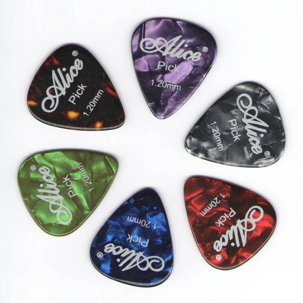 

6 Pcs Celluloid Guitar Picks Mediator Thickness 0.46 0.71 0.81 0.96 MM - Color Random Universal For All Guitar