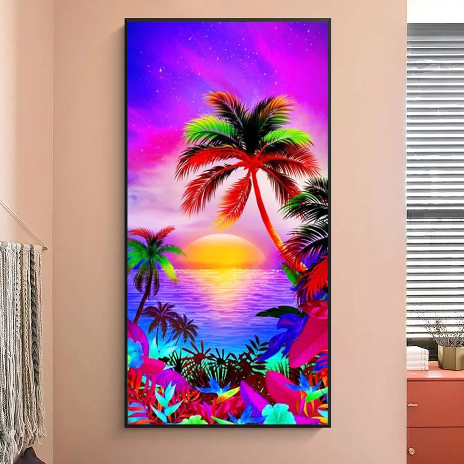 

RUOPOTY 60x120cm Painting By Numbers With Frame Kit Sunset Seascape Picture By Numbers For Adults Crafts Diy Gift Home Decors