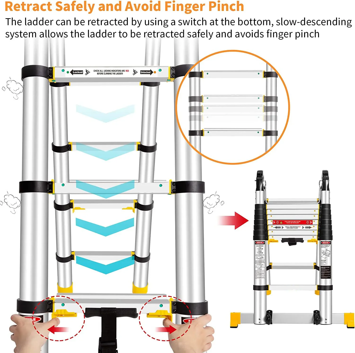 Современная алюминиевая многофункциональная складная телескопическая