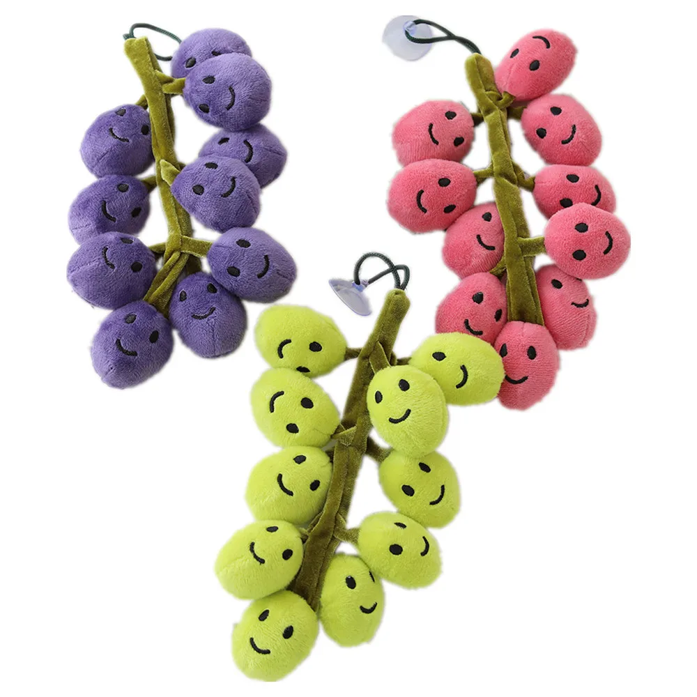 

Креативные милые плюшевые игрушки в виде фруктов с кусочком винограда, мягкие набивные растения, виноград, летние черные куклы для детей, де...