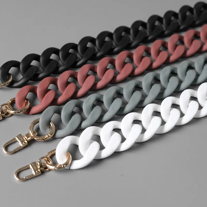 

Vintage Detachable Acrylic Colorful Chain Necklace Solid Color Thick Bag Accessories DIY Chain