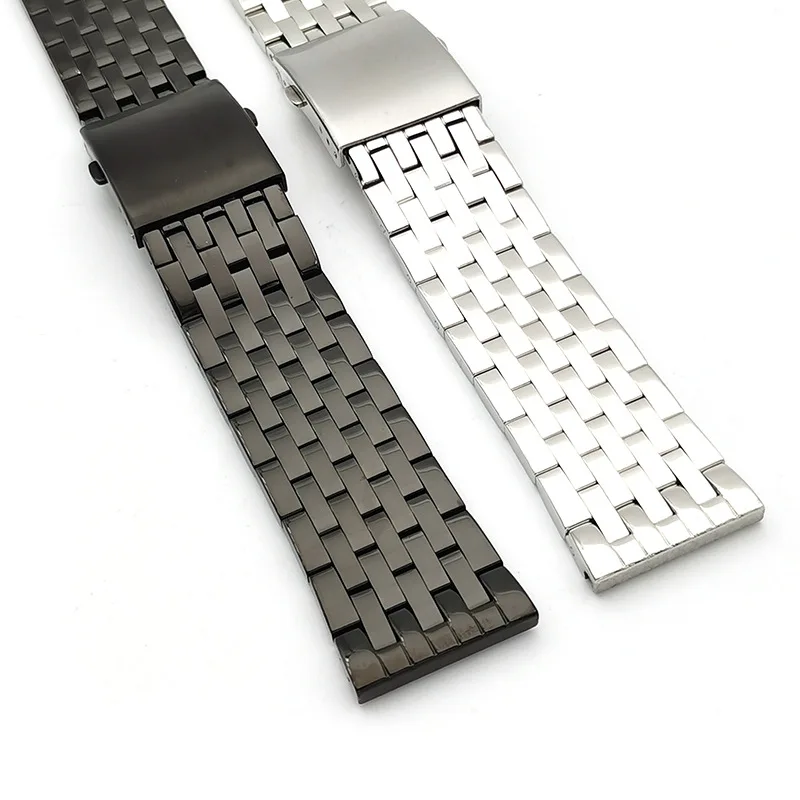 22mm 24mm 26mm 28mm Solid Stainless Steel Bead Of Rice Watch Band Strap Fit For All straight end Watches