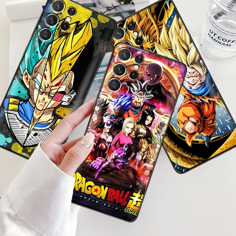 

Japan Anime Dragon Ball Goku Phone Case For Samsung Galaxy S22 S21 S20 Ultra FE 5G S22 S10 10E S9 Plus Coque Black Funda