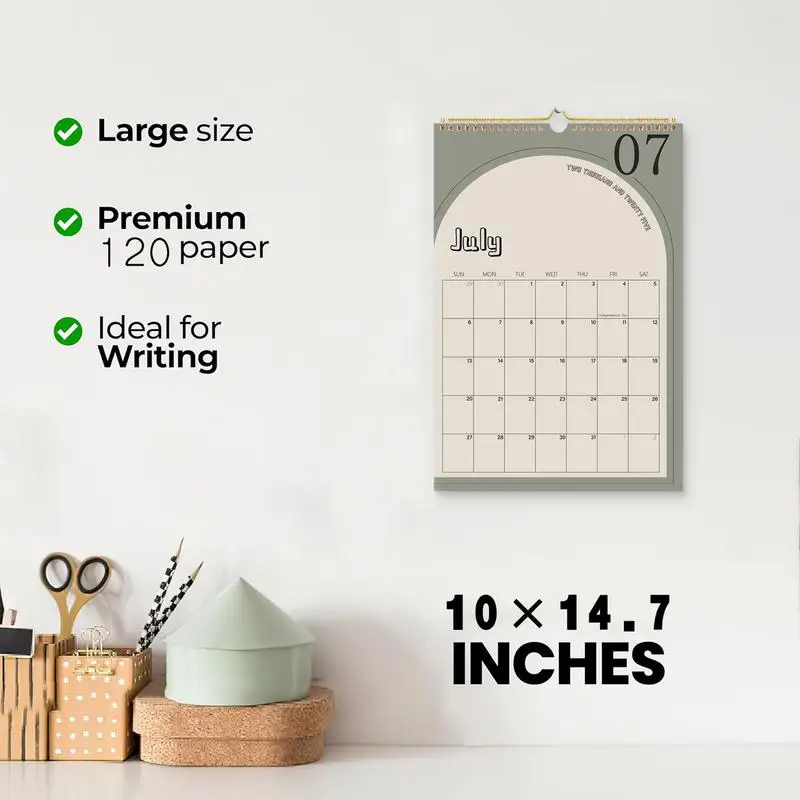 Календарь на 2025–2026 гг. 14 76 х 10 дюймов. Органайзер для ежемесячного расписания. С